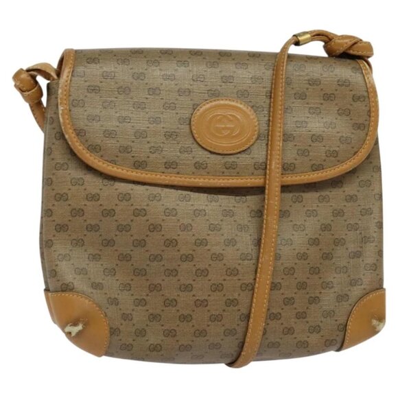 GUCCI Micro GG Supreme Shoulder Bag PVC Beige Gold - Picture 1 of 16